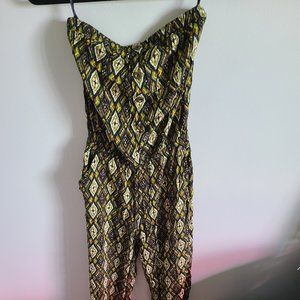Forever21 Long Pant Patterned Romper/ Jumpsuit